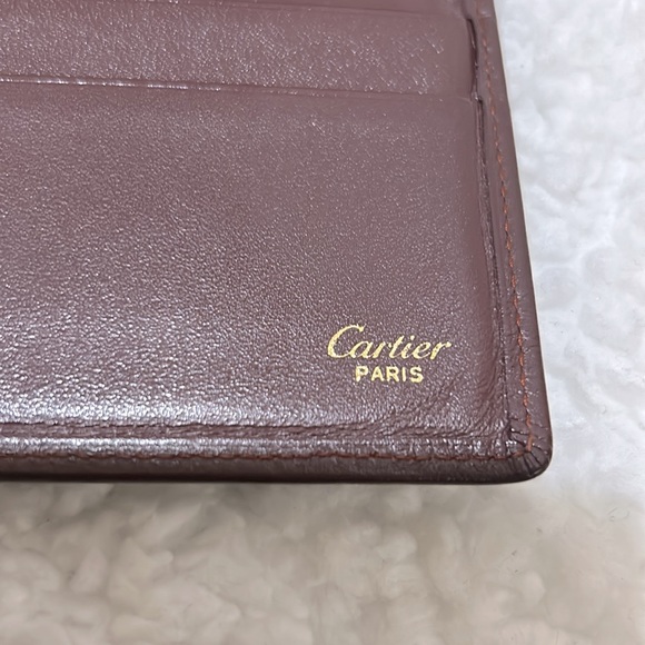 Cartier Leather Double ID Card Holder &free Earrings & Croc Stitch Keychain - Picture 8 of 11